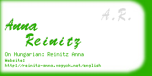 anna reinitz business card